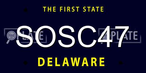 SOSC47 Delaware License Plate