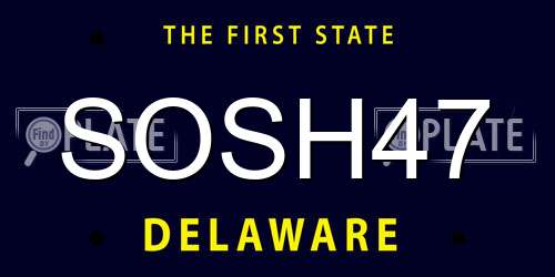 SOSH47 Delaware License Plate