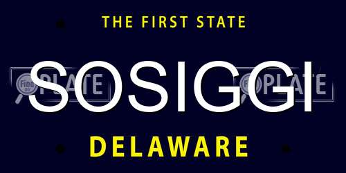 SOSIGGI Delaware License Plate