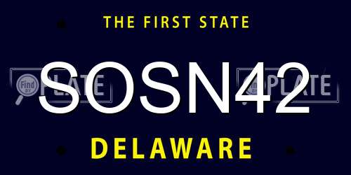SOSN42 Delaware License Plate