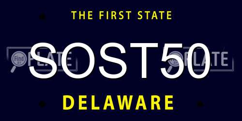 SOST50 Delaware License Plate
