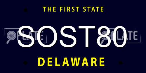 SOST80 Delaware License Plate