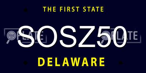 SOSZ50 Delaware License Plate