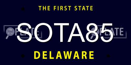 SOTA85 Delaware License Plate