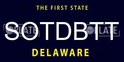 SOTDBTT Delaware License Plate