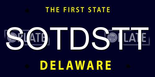 SOTDSTT Delaware License Plate