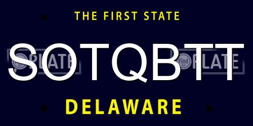 SOTQBTT Delaware License Plate