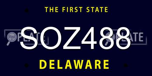 SOZ488 Delaware License Plate