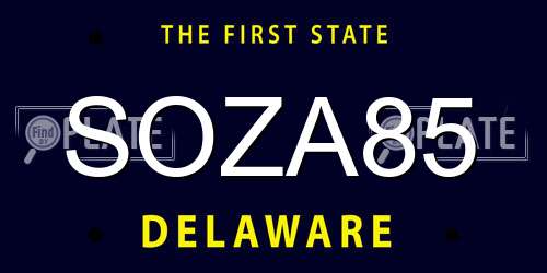 SOZA85 Delaware License Plate