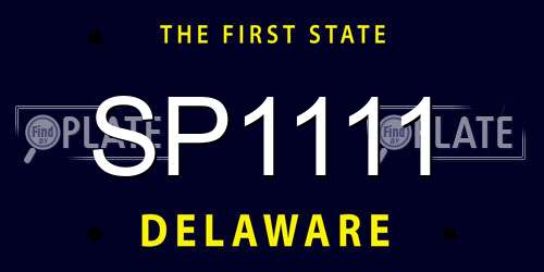 SP1111 Delaware License Plate