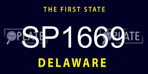 SP1669 Delaware License Plate