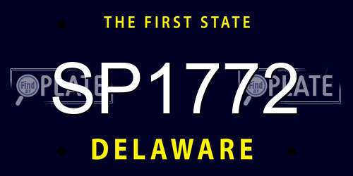 SP1772 Delaware License Plate