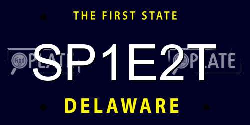 SP1E2T Delaware License Plate