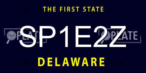 SP1E2Z Delaware License Plate