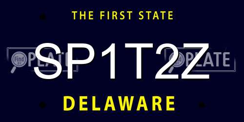 SP1T2Z Delaware License Plate