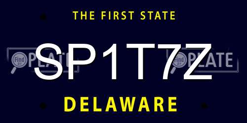 SP1T7Z Delaware License Plate