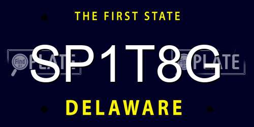 SP1T8G Delaware License Plate