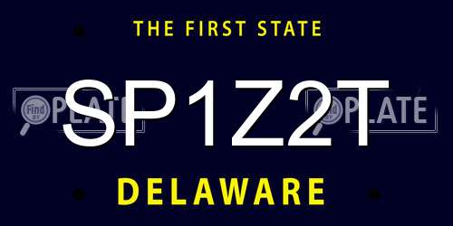 SP1Z2T Delaware License Plate