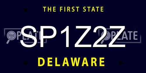 SP1Z2Z Delaware License Plate
