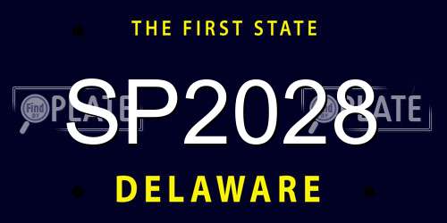 SP2028 Delaware License Plate