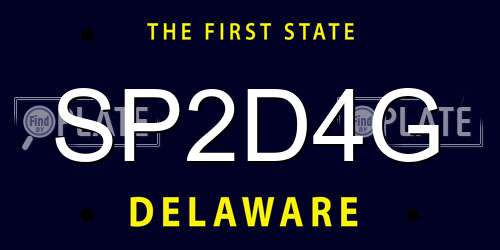 SP2D4G Delaware License Plate