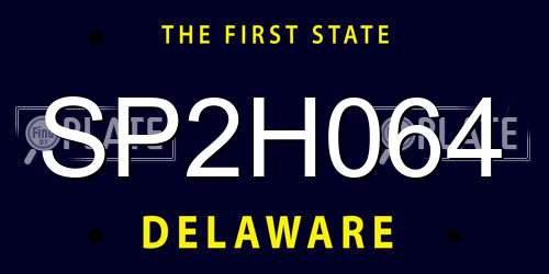 SP2H064 Delaware License Plate
