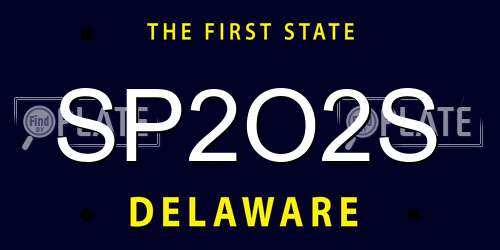 SP2O2S Delaware License Plate