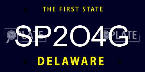 SP2O4G Delaware License Plate