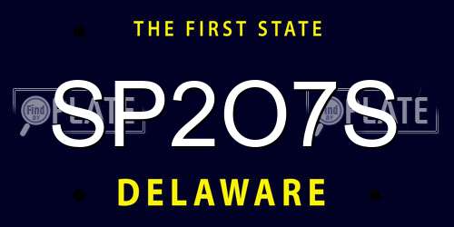 SP2O7S Delaware License Plate