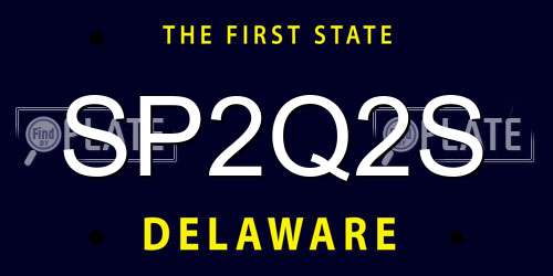 SP2Q2S Delaware License Plate