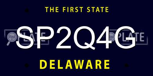 SP2Q4G Delaware License Plate