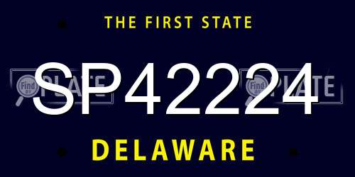 SP42224 Delaware License Plate