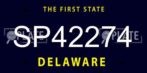 SP42274 Delaware License Plate