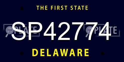 SP42774 Delaware License Plate