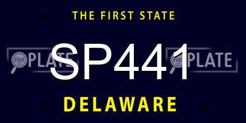 SP441 Delaware License Plate