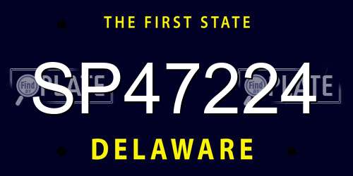 SP47224 Delaware License Plate