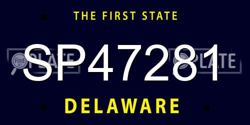 SP47281 Delaware License Plate