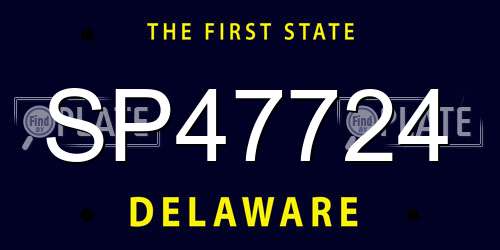 SP47724 Delaware License Plate
