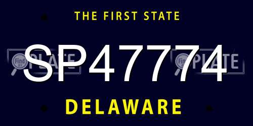 SP47774 Delaware License Plate
