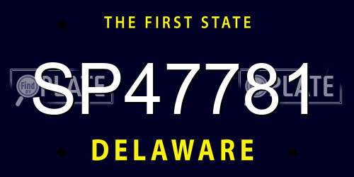 SP47781 Delaware License Plate