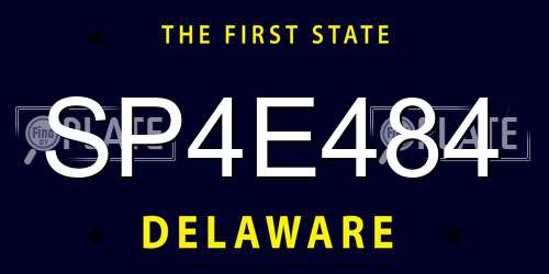 SP4E484 Delaware License Plate