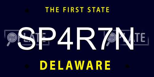 SP4R7N Delaware License Plate