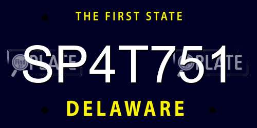 SP4T751 Delaware License Plate