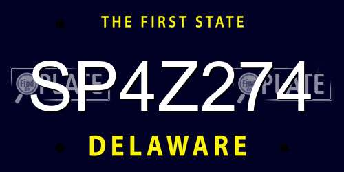 SP4Z274 Delaware License Plate