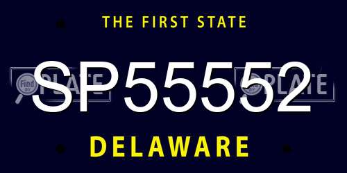 SP55552 Delaware License Plate