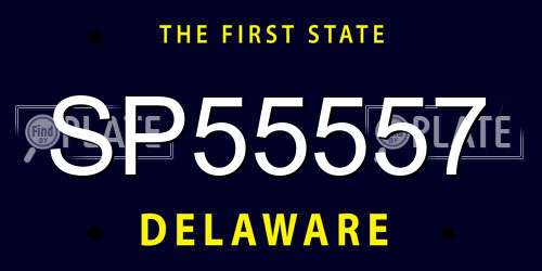 SP55557 Delaware License Plate