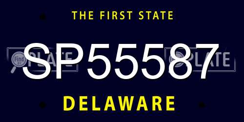 SP55587 Delaware License Plate