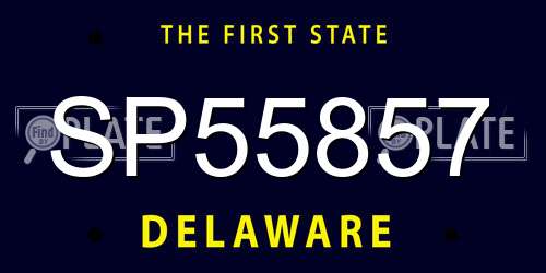 SP55857 Delaware License Plate