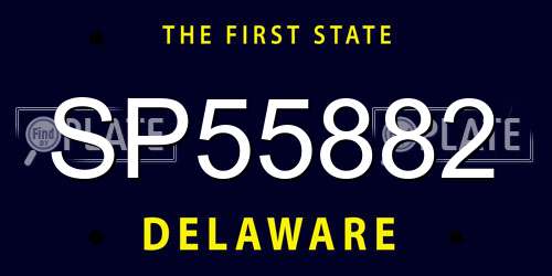SP55882 Delaware License Plate