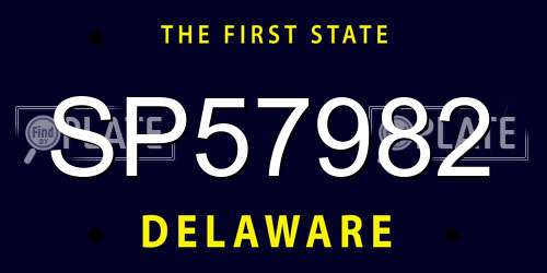 SP57982 Delaware License Plate